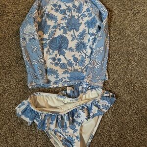 Roller Rabbit Blue and White Floral Swimwear
